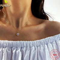 925 sterling silver 14k gold plated heart women clavicle necklace 5a zircon pendant chain female fine jewelry