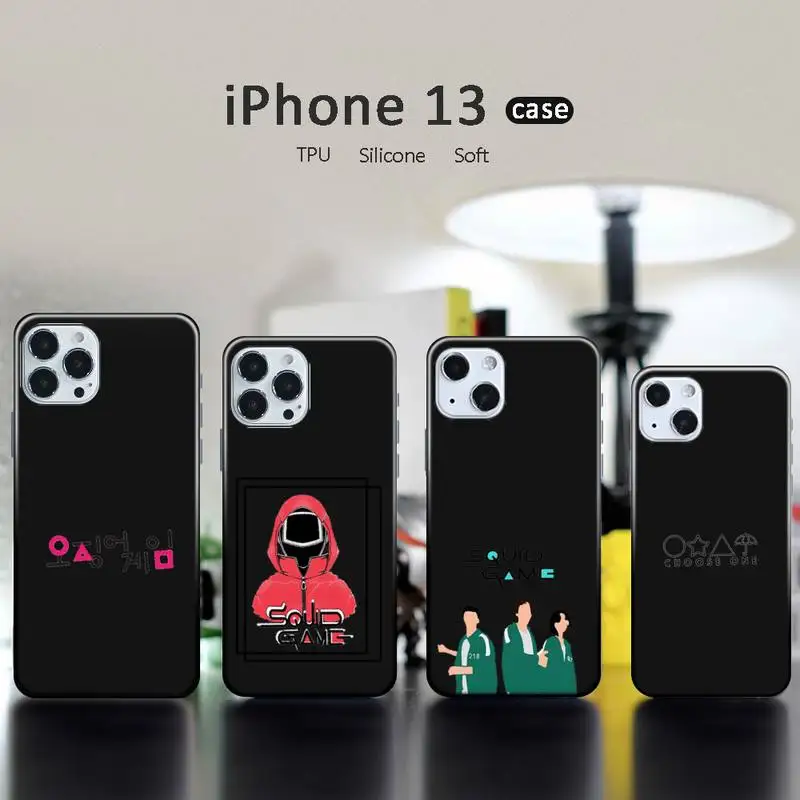 

Squid Game Cheng Qixun Phone Case for iphone 13 12 11 pro mini XS max 6 6s 7 8 plus X XR soft TPU coque shell funda Round Six