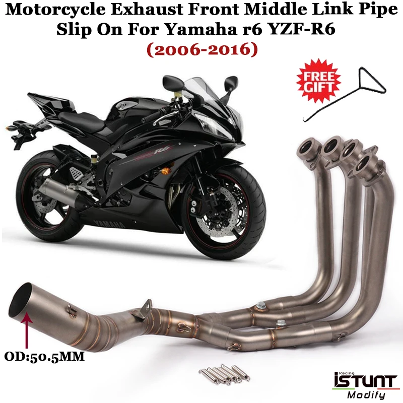 

Motorcycle Exhaust System Escape Modified Side Front Middle Link Pipe Slip On For Yamaha YZF-R6 r6 2006 2007 2008 2009 2010-2016