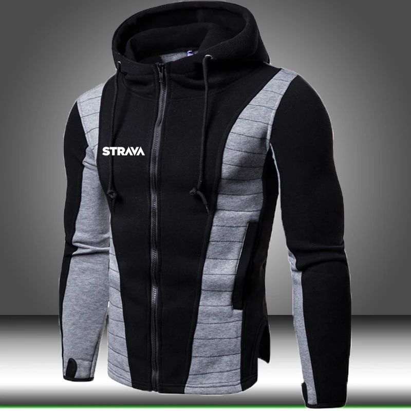 

New Man Cycling Clothes Long Sleeve Patchwork Hooded Cycling Jacket Men Mountain Bike Fashion Spring Winter Bicycle Clothing