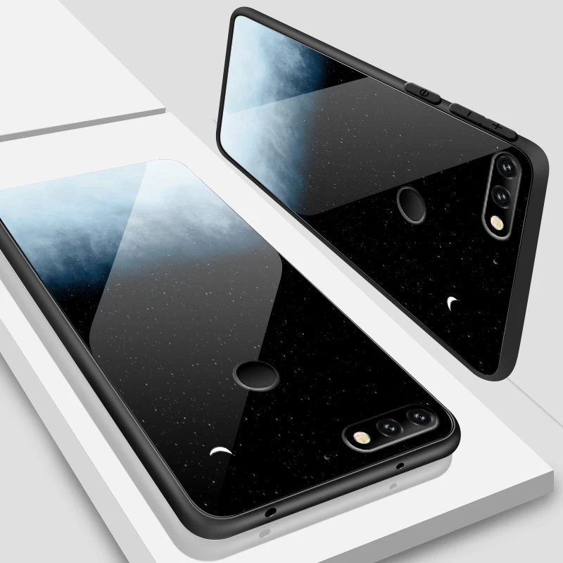 W348 Для Huawei Honor 6X 7A 7X 7C 8A 8X9 облегченное закаленное стекло крышка Y6 Y9 Y7 премьер-профессионал Magic2 Роскошные Защитные чехлы для телефонов - Цвет: W348