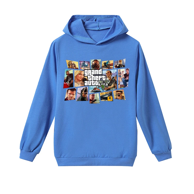 

Новые детские толстовки GTA 5, свитшоты с длинными рукавами, одежда для малышей модные топы для мальчиков и девочек, повседневная одежда для д...