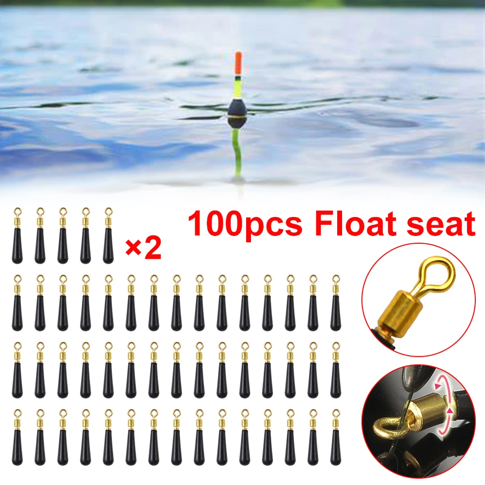 

100Pcs Fishing Gear Block rotation drift fishing floats accessory bobber copper+ rubber tools Fish Float Pesca for Dropshiping