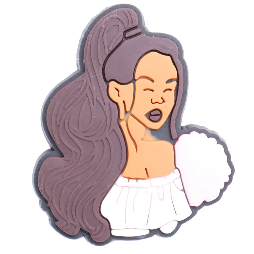 Хорошее качество 1 шт. Модные Черные Подвески для обуви из ПВХ девочек