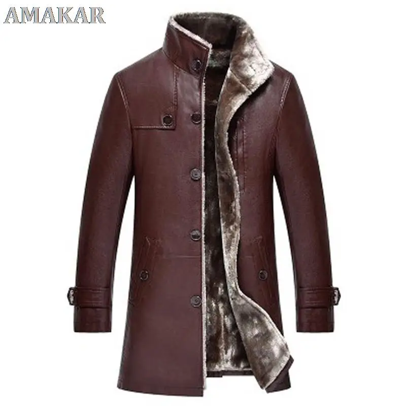 Мужская зимняя куртка из натуральной овечьей кожи с длинным плюшем | одежда