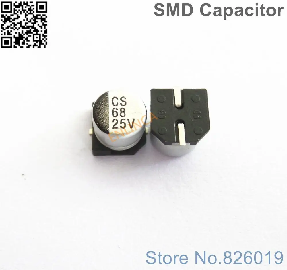 6 шт./лот 25 в 68 мкФ SMD алюминиевые электролитические конденсаторы размер 3*5 4 |