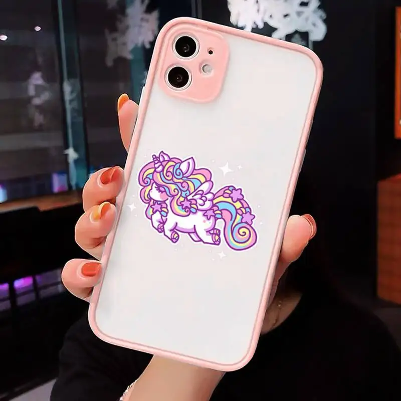 

unicorn Phone Case Matte For iPhone 12 Mini 11 Pro XR XS Max 7 8 Plus X Hard PC Back Cover