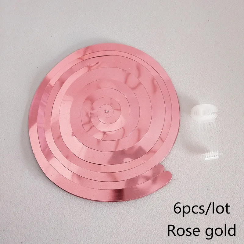 Rose gold С днем рождения, декоративные 6 шт./упак. металлический Потолочный подвесной Вихрь для Baby Shower или для вечеринки по случаю свадьбы Хэллоуин День рождения украшения - Color: Rose gold