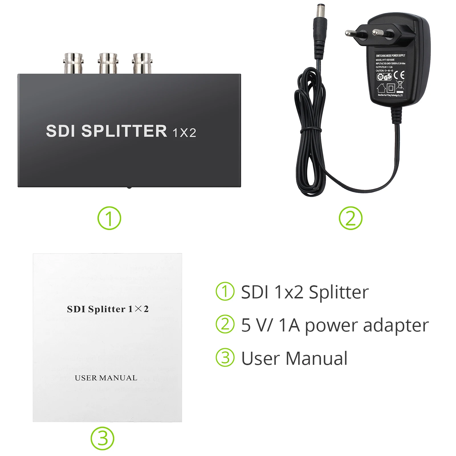 Разветвитель Neoteck SDI 1x2 1 in to 2 Out поддерживает SD-SDI HD-SDI 3G-SDI ретранслятор удлинитель с