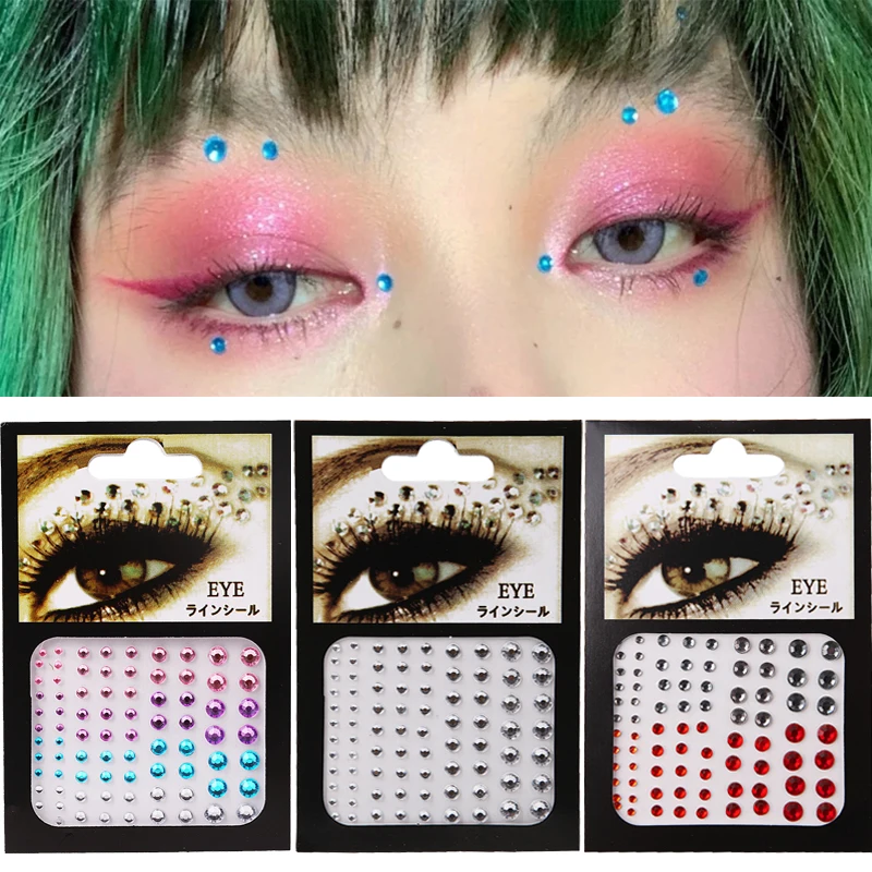 

3D Diamond Temporary Sexy Crystal Beads DIY Diamond Festival Party Makeup Tools Eyes Glittering Makeup Decorative Stickers