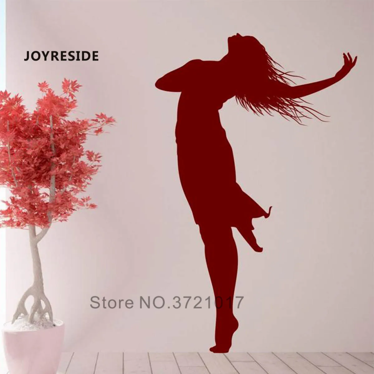 Красивые Виниловые наклейки на стену с изображением танцующей девушки, WM126