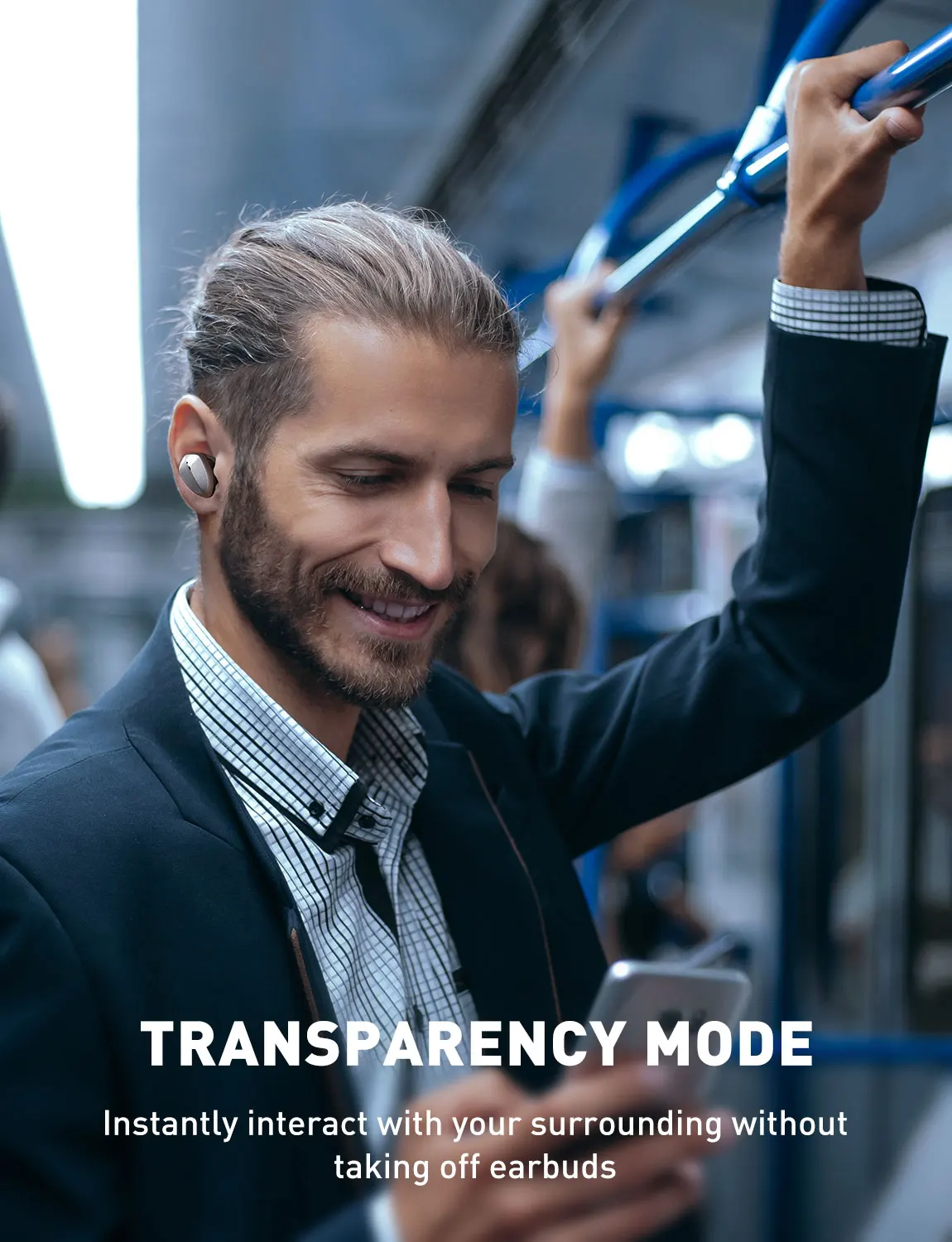 True Wireless Earbuds 35dB Active Noise Cancelling ANC TWS Transparent Mode Bluetooth 5.0 6 Built-in Mics Immersive Stereo Sound |