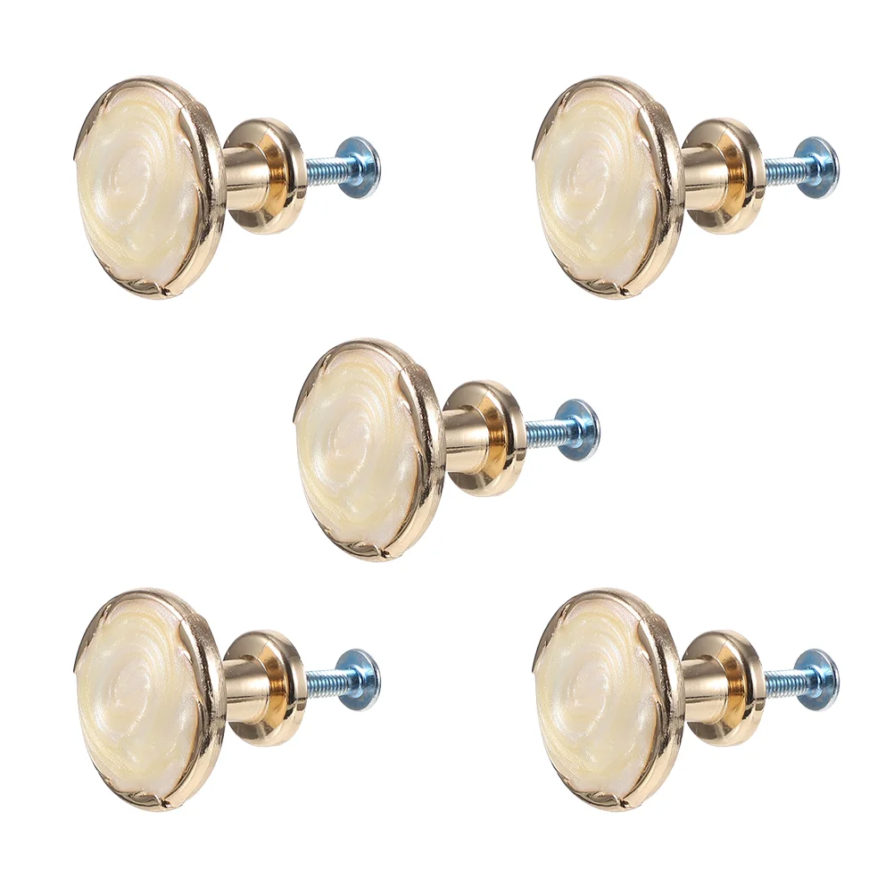 

5 Sets Drawer Knob Delicate Round Knobs Practical Drawer Decorative Handle