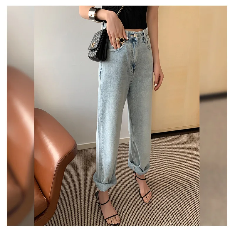 Сетчатые красные джинсы с высокой талией большие свободные двойными вырезами