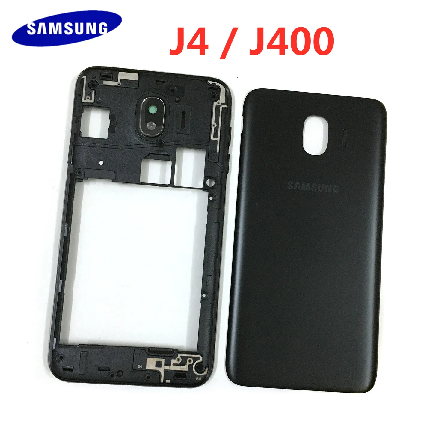 

For Samsung Galaxy J4 2018 SM-J400 J400F J400FN J400DS J400G Housing Middle Frame+Battery Back Cover+Home Button Return Key