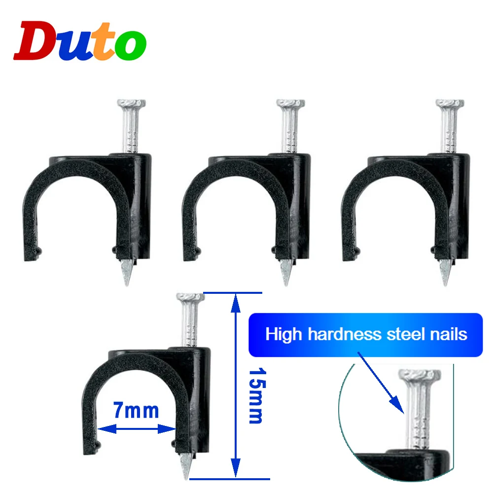 50 шт. круглые Кабельные Зажимы 7 мм из полиэтилена с образными гвоздями