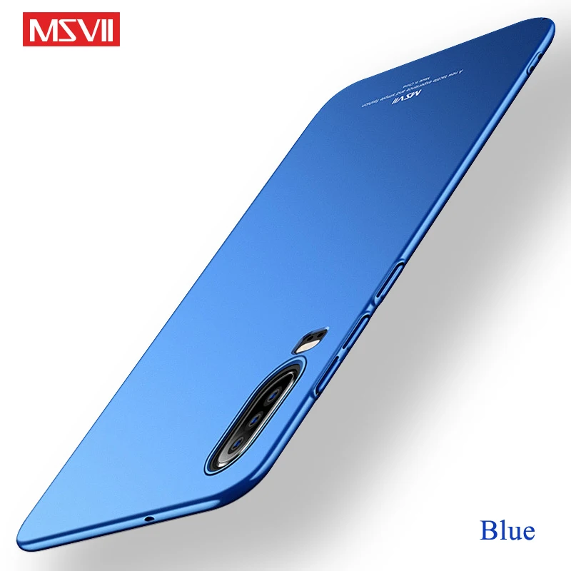 blue P30 Pro Чехол MSVII тонкий матовый чехол для huawei P30 Lite чехол P 30 P20 Lite Жесткий PC чехол для huawei P20 Pro P 20 Lite чехол s - Цвет: blue