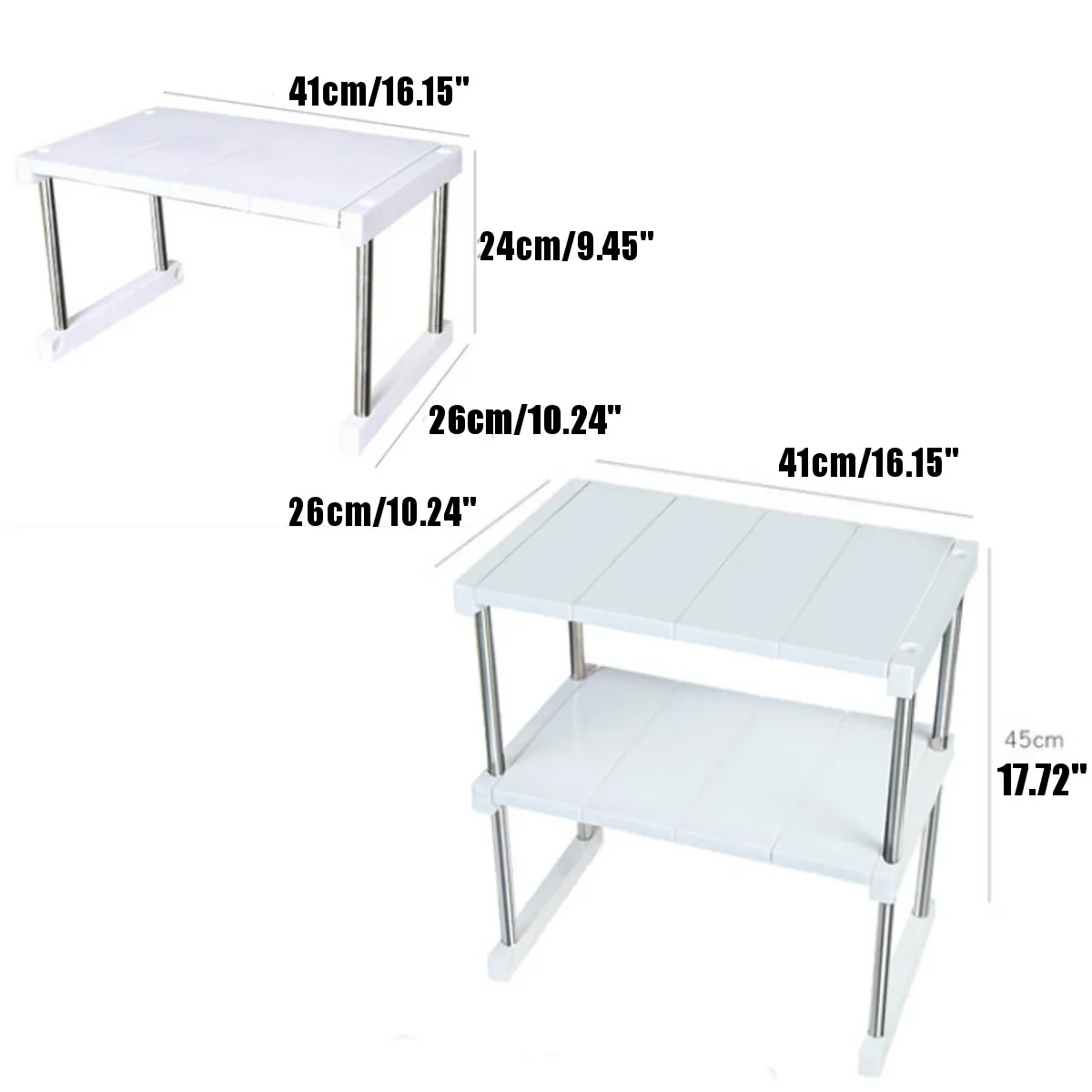 

Adjustable 1/2 Layer Multi-function Shelf Detachable Rack Kitchen Tableware Shelves Home Bathroom Storage Rack Holder