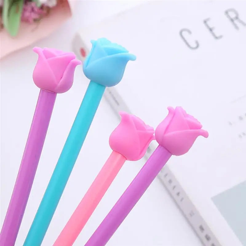 

12/24 Pcs Rose Model Sign Pens 0.5mm Gel Pens Creative Roller Pens (Mixed Style)
