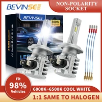 bevinsee h7 h4 h11 led car headlights 9005 hb3 9006 hb4 led bulbs h8 h9 fog light 30w 6000lm 6000k cool white h7 headlight 2pcs