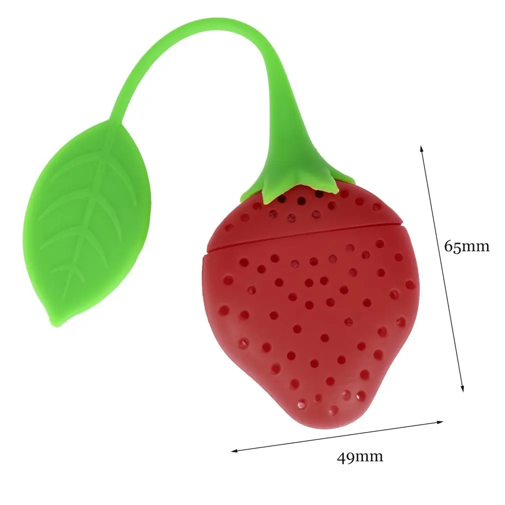 

Strawberry Shape Tea Infuser Pure Soft Silicone Rubber Loose Tea Leaf Strainer Herbal Spice Filter Diffuser Kitchen Gadget