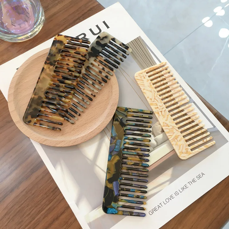 

Fashion Acetate Anti-static Massage Hair Combs Tortoiseshell Hairdressing Comb Hair Brush For Women Girls Hair Styling Tool