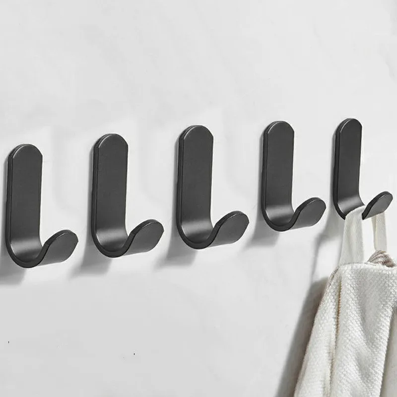 Черный алюминиевый настенный крючок вешалка для пальто халата полотенец ванной