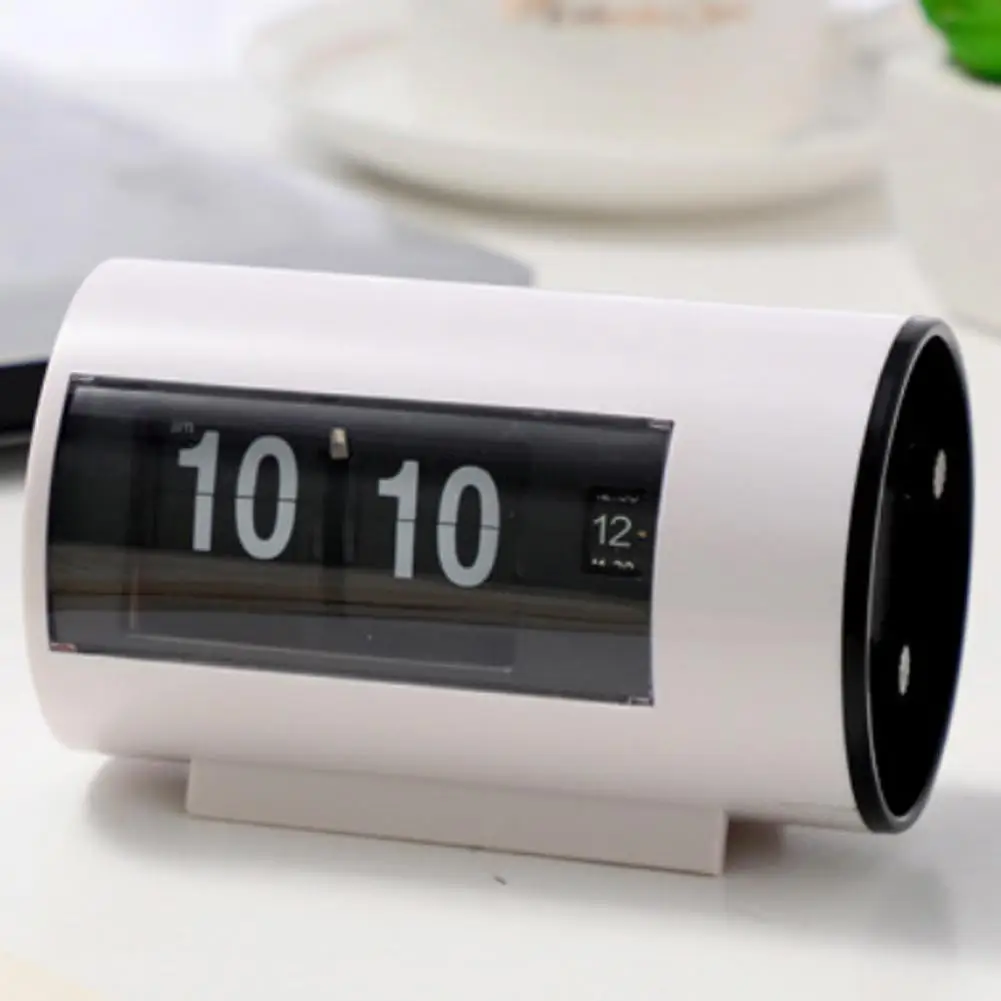 

Digital Retro Table Alarm Clock Auto Flip Desk Clock Format PM 12 Page Display Turning Timepiece Hours Desk AM/ Clock Flip W8D8