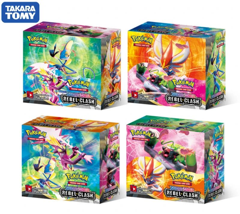 2020 Новинка 324 шт. коробка Pokemon TCG: меч и щит Rebel столкновение бустер Коллекционная
