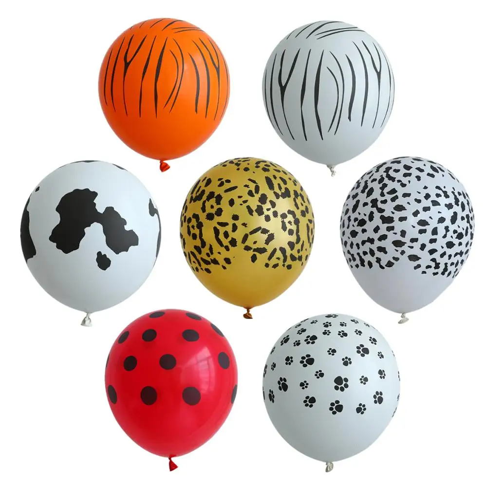 Globos de l&aacute;tex con estampado de animales salvajes, globos con estampado de Tigre, cebra y leopardo para decoraci&oacute;n de fiesta de cumplea&ntilde;os, 12 pulgadas, 100 Uds.-1