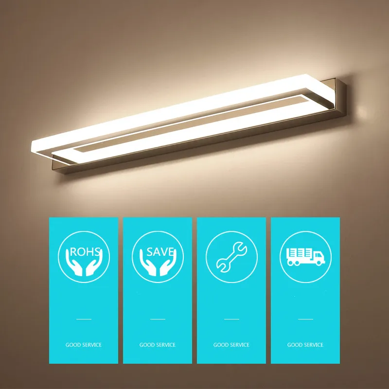 Новый акриловый зеркальный светильник для шкафа светодиодный простой в