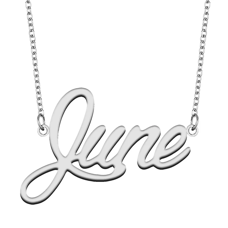 June Custom Name Necklace Customized Pendant Choker Personalized Jewelry Gift for Women Girls Friend Christmas Present