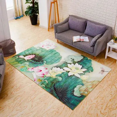 

Green Leaf Living Room Carpet Chair Yoga Mat Jacquard Sofa Floor Mats/Doormat Rugs and Carpets Shaggy Area Rug for Home