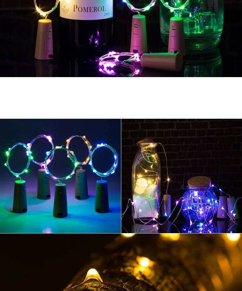 Светодиодный Корк светильник строка бутылка украшение для бара и вечеринки