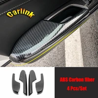 abs carbon fibre car door armrest protective cover with hand decoration cover trim for honda civic 10th 2016 2020 accessories