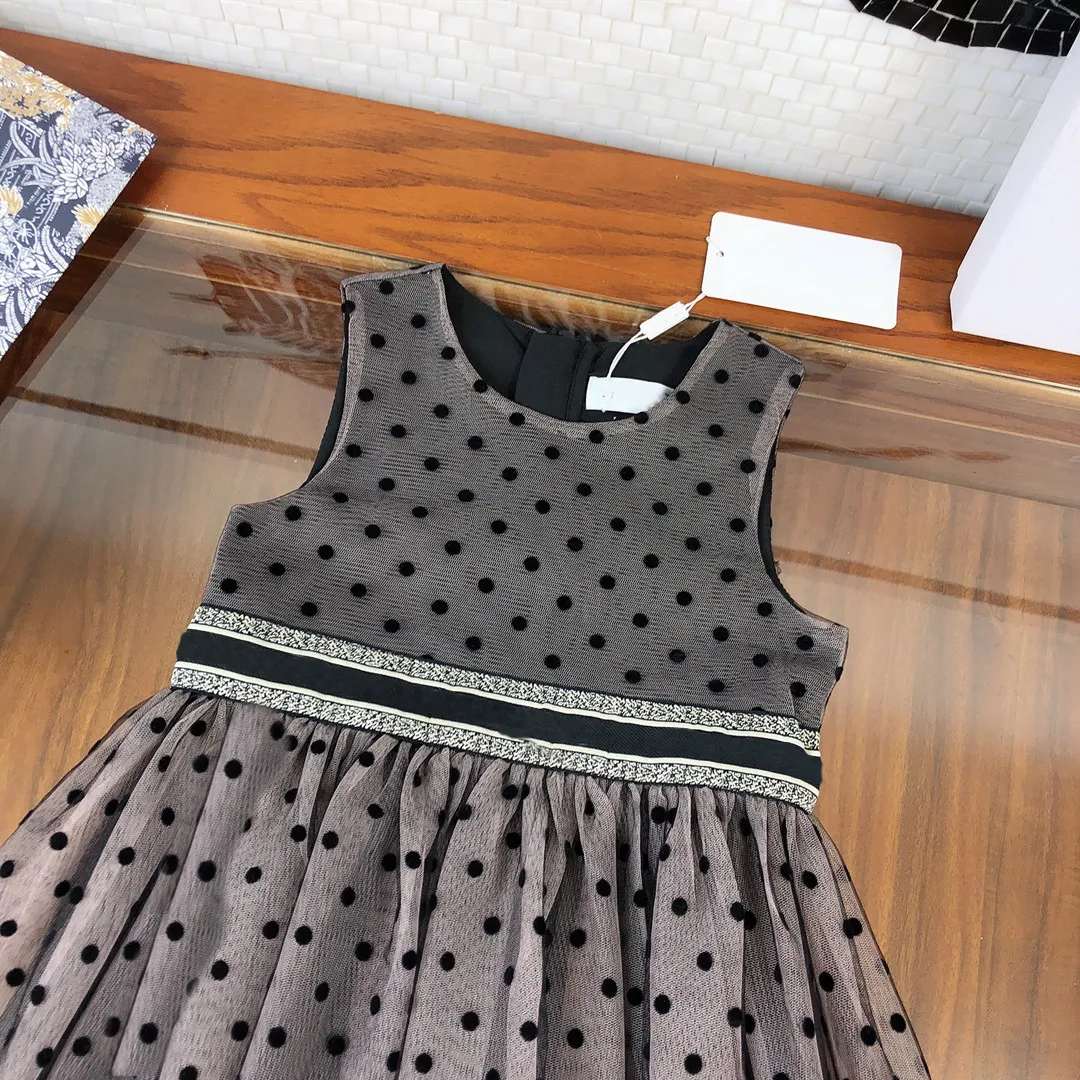 

Children's clothing girls dress summer 21 western style little girl fashion loose polka dot puff sleeve skirt
