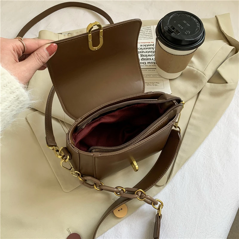 

Fashion Cross-body Women's Bag High Quality Solid Pu Leather Female Shoulder Bag Vintage Luxury Messenger Bag for Women