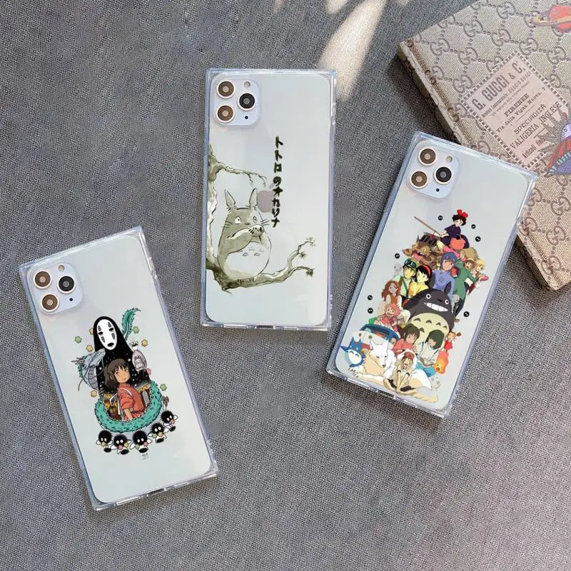 

Studio Ghibli Spirited Away Totoro Phone Case Transparent for iPhone 7 8 11 12 se 2020 mini pro X XS XR MAX Plus