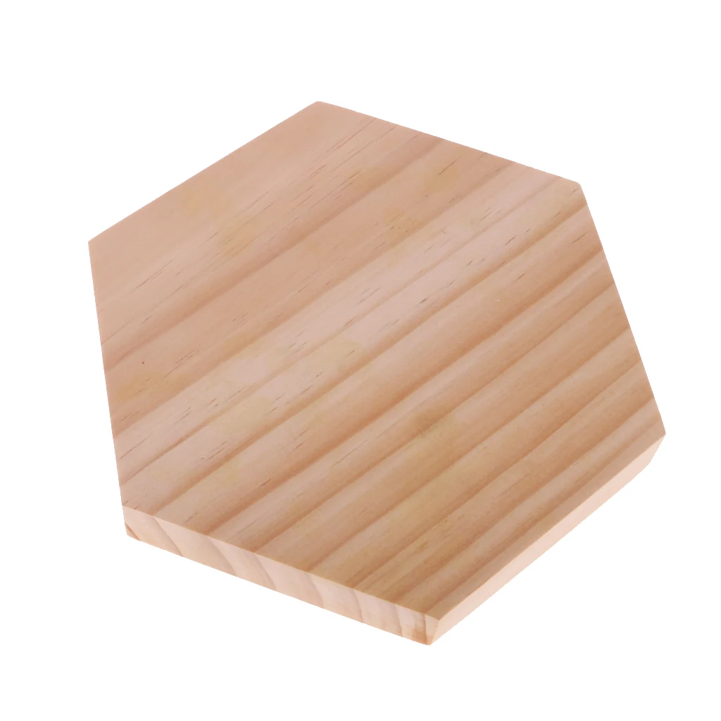 

Hexagon Wooden Jewelry Neckalce Watch Display Stand Tray Holder Organizer
