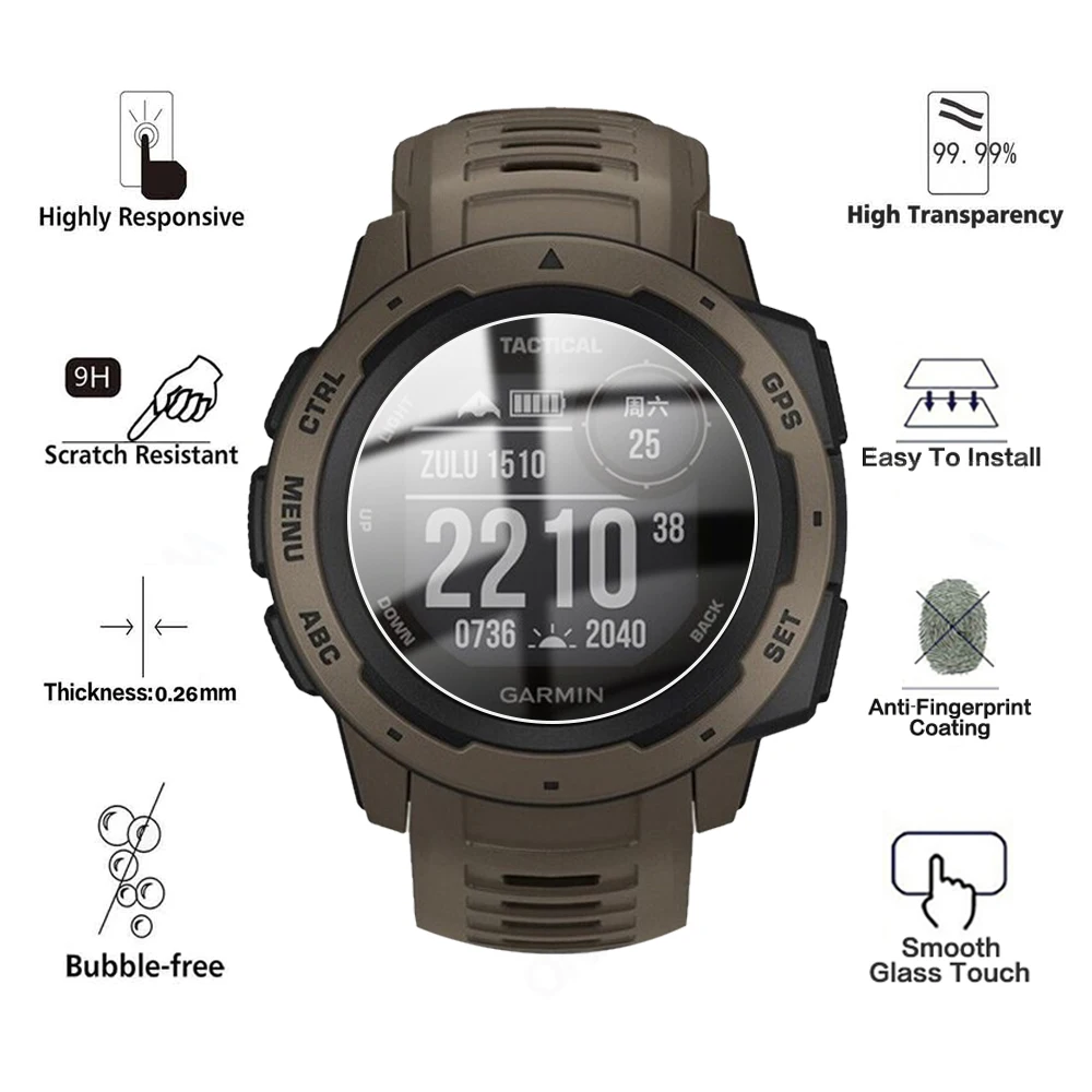 9H закаленное стекло для Garmin Instinct 2 2S тактическая/активная Защитная пленка экрана