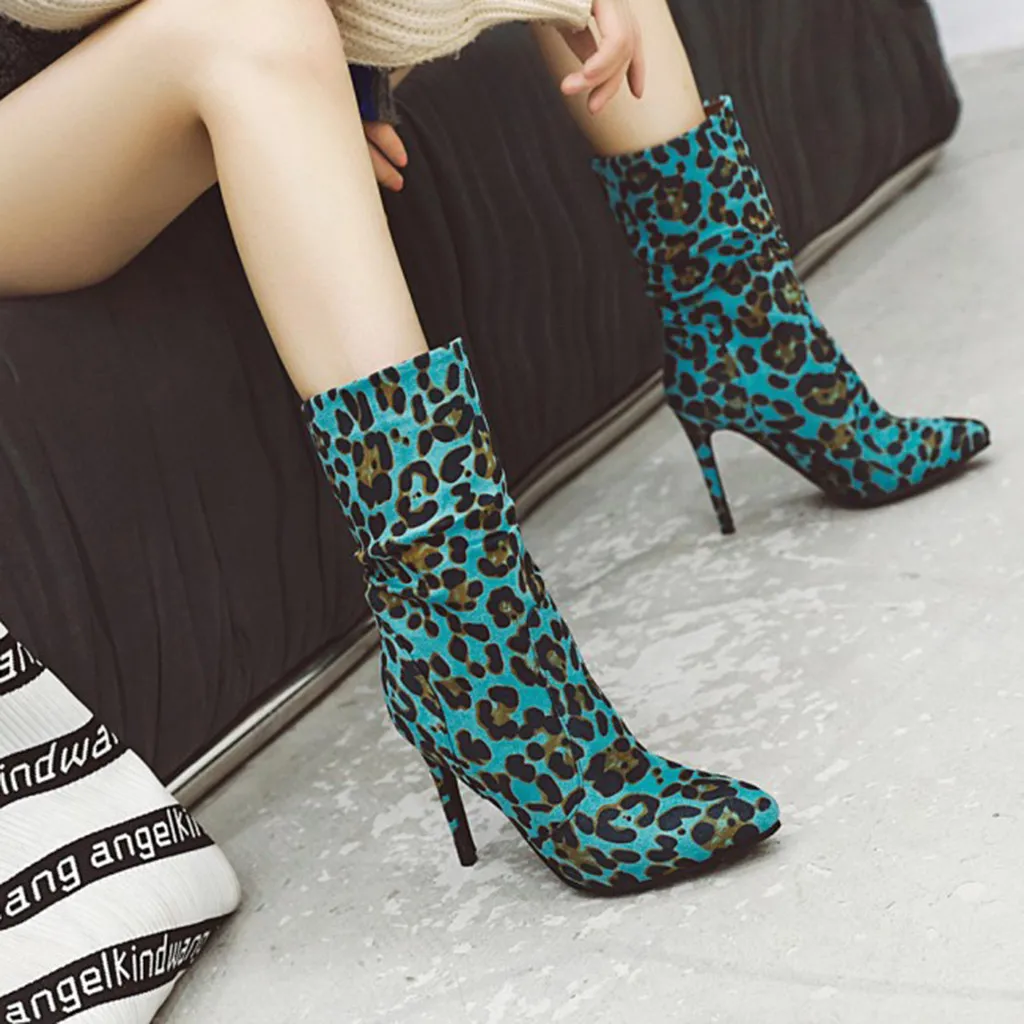 SAGACE/пикантные Женские Модные леопардовые туфли с острым носком на высоком
