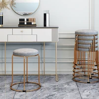 light luxury titanium golden home dining table stool modern minimalist fashion creative round makeup beauty stool %d9%83%d8%b1%d8%b3%d9%8a %d8%a7%d8%b3%d8%aa%d8%b1%d8%ae%d8%a7%d8%a1