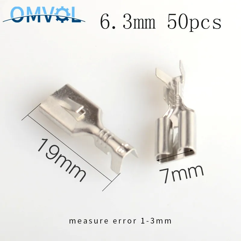 50 шт. обжимной разъем 6 3 мм|Терминалы| |