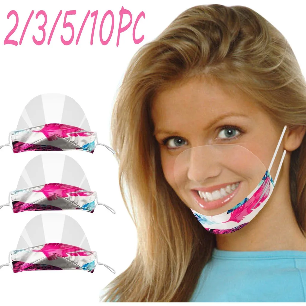 Персональная защитная маска для взрослых Язык губ визуальная прозрачная