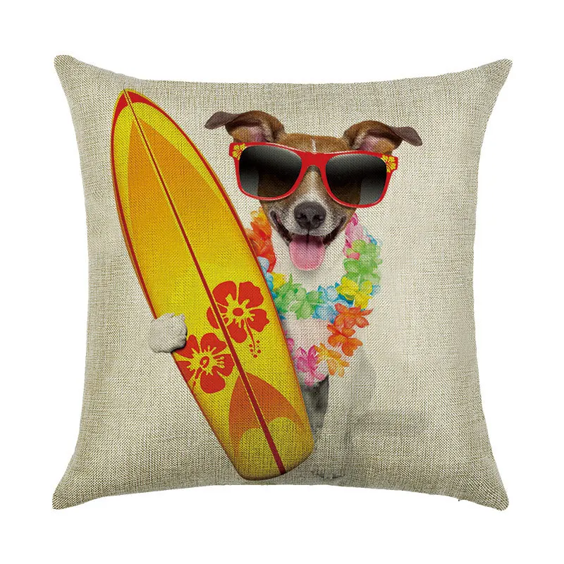 

Cartoon Animal Pillowcase Linen Digital Printing Pillow Cover Car Sofa Cushion Cover 45*45cm