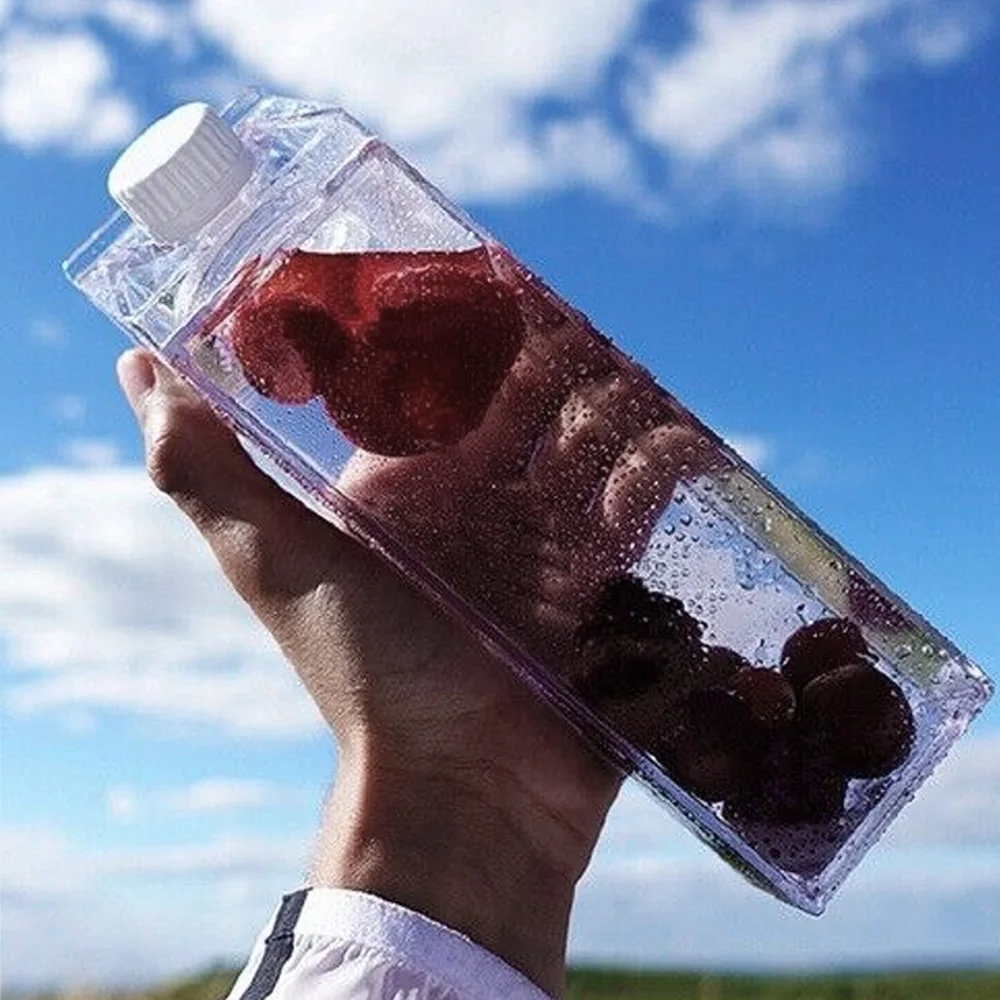 Прозрачная бутылка для воды в форме молока кухонная герметичная креативная