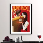 Винтажный постер с ликером Aperol, Картина на холсте с изображением питьевых напитков, Подарочная идея, настенные художественные картины для гостиной, домашний декор