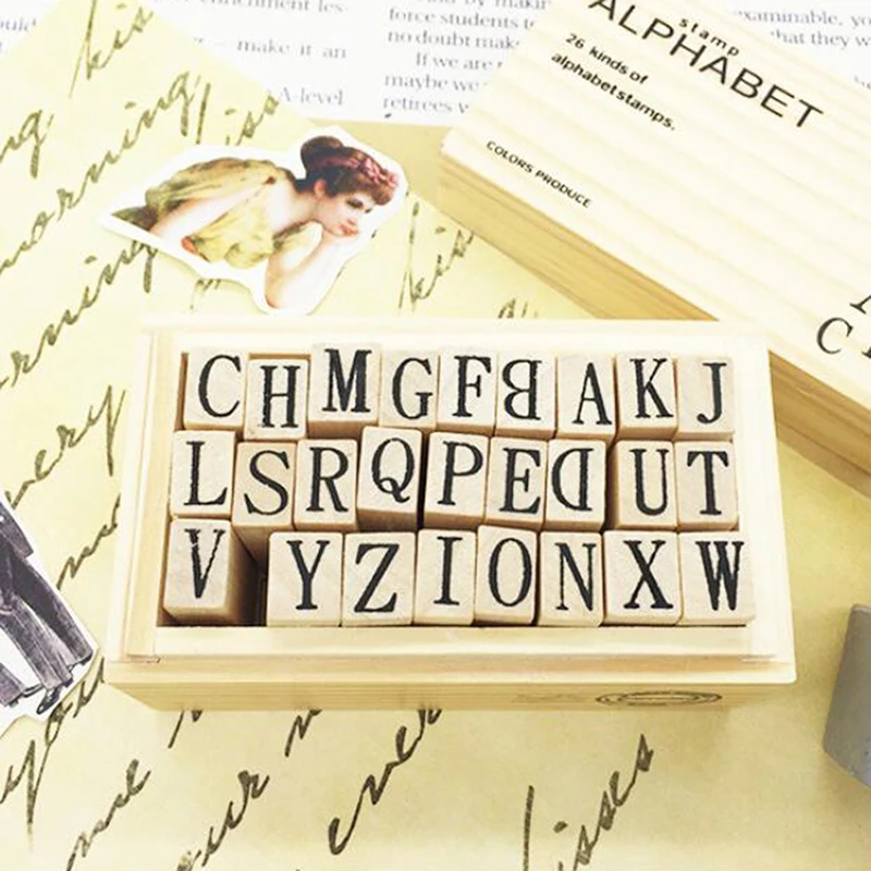 4 шт. набор деревянных штампов креативный дневник DIY украшения художественные