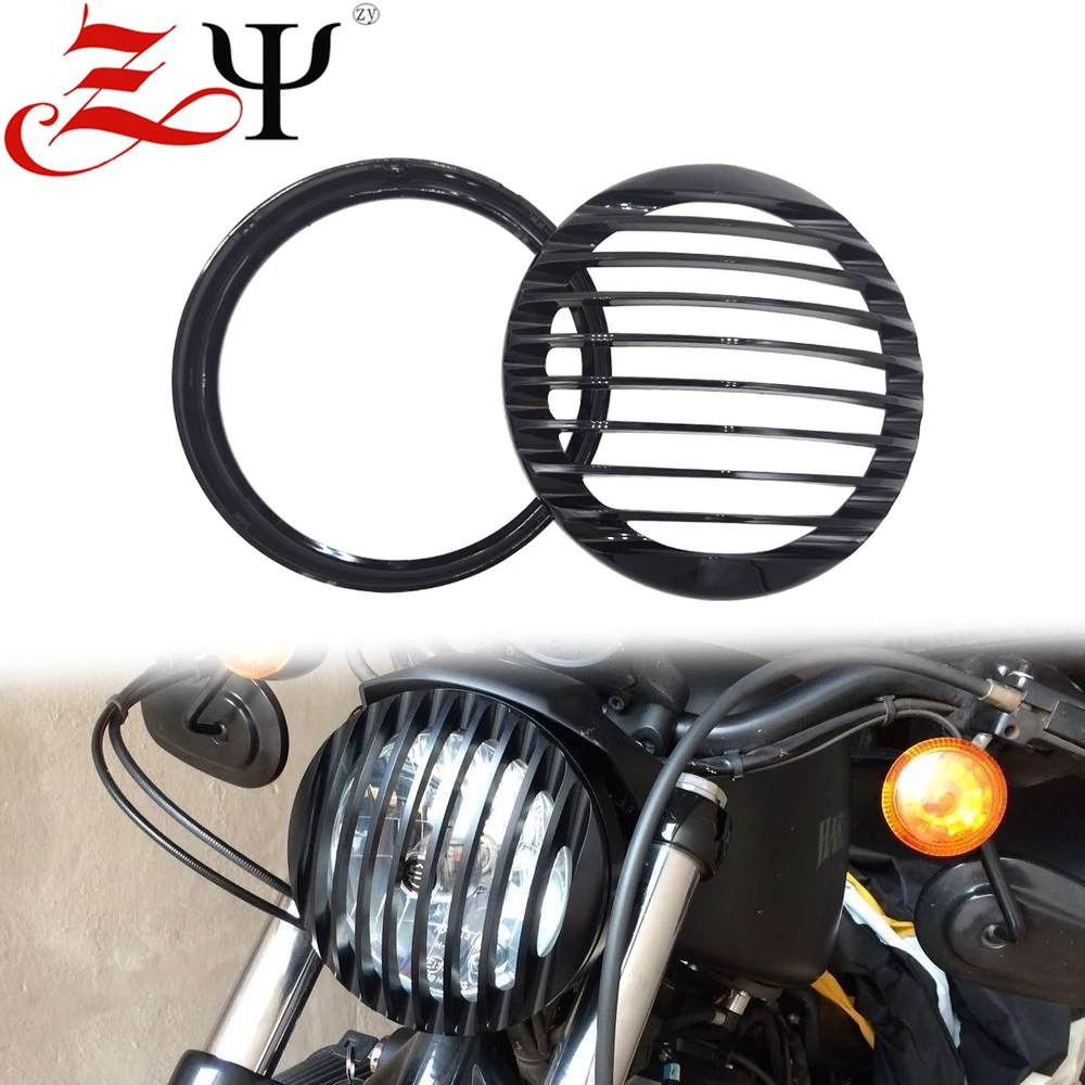 Для Harley Sportster XL 883 Iron 1200 04-14 Custom XL1200C Мотоцикл 5 3/4 &quotABS Led фара решетка | Автомобили и