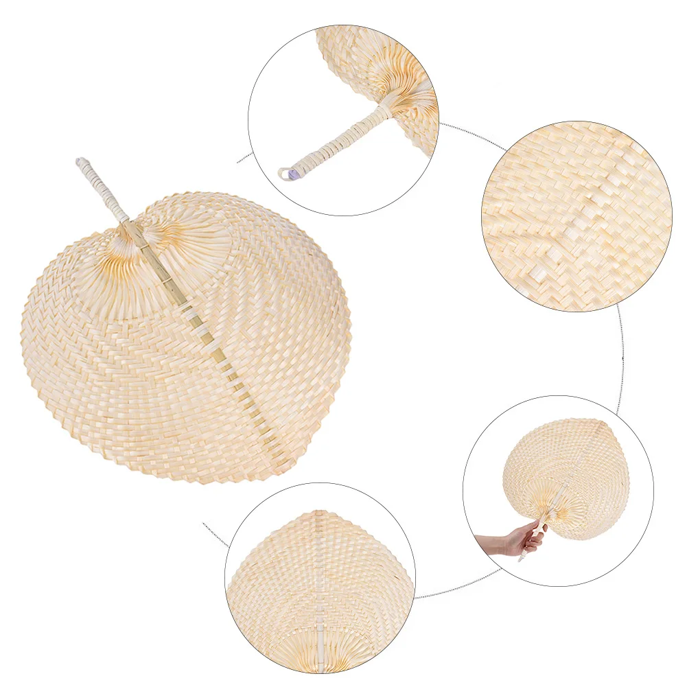 

Pushan Arts Hand Made Fan Peach Shaped Bamboo Fan Summer Cool Air Fan DIY Characteristic